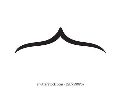 Icono vector bigote. bigote de estilo retro negro. Cara vintage de barbero sórdida.