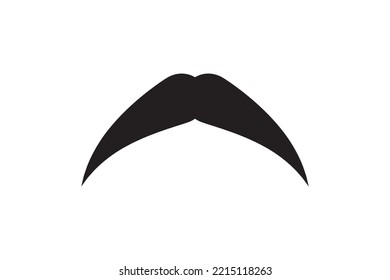 Moustache vector icon. Black retro style mustache. Shave barber vintage man face.