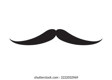 Moustache vector icon. Black retro style mustache. Shave barber vintage man face.