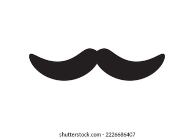 Moustache vector icon. Black retro style mustache. Shave barber vintage man face.