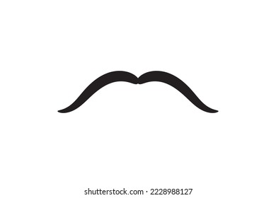 Icono vector bigote. bigote de estilo retro negro. Cara vintage de barbero sórdida.