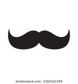 Moustache vector icon, flat symbol illustration on white background..eps