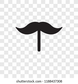 Moustache vector icon isolated on transparent background, Moustache transparency logo concept