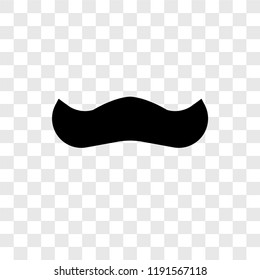 Moustache vector icon isolated on transparent background, Moustache transparency logo concept