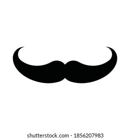 moustache vector icon isolated in white