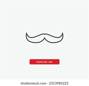 Icono vector bigote. Símbolo en estilo de arte de línea para diseño, presentación, sitio web o elementos de aplicaciones, logotipo. Gráficos vectoriales de píxeles - Vector