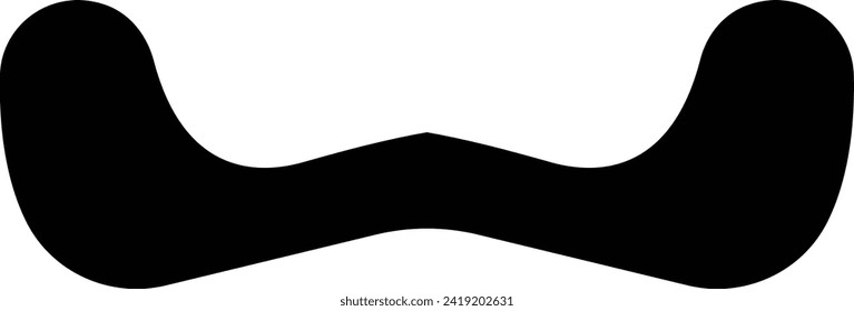 Moustache vector icon. Whisker icon. Black Fill silhouette of adult man moustaches. Symbol of Fathers day. Barber symbol isolated on transparent background for Website page and mobile app design.