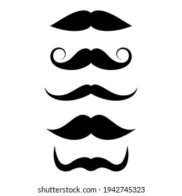 Moustache vector icons collection on white background, abstract web design elements