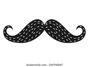 Moustache vector image. Isolated clipart.