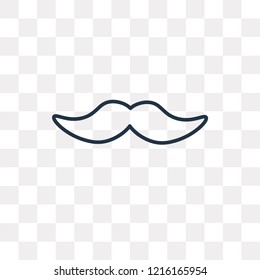 Moustache vector outline icon isolated on transparent background, high quality linear Moustache transparency concept can be used web and mobile