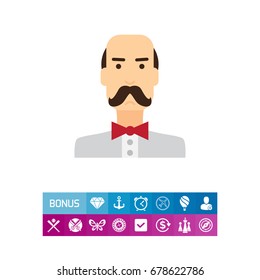 Moustached man  portrait 