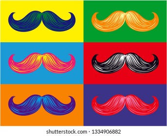 Moustaches Colour Graphic