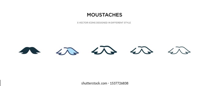 moustaches icon in different style vector illustration. two colored and black moustaches vector icons designed in filled, outline, line and stroke style can be used for web, mobile, ui