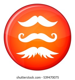 Moustaches icon in red circle isolated on white background vector illustration