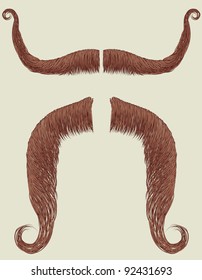 Moustaches for man.Vector collection fake for design