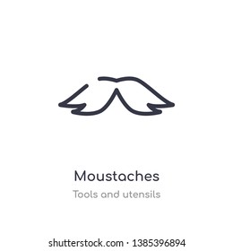 moustaches outline icon. isolated line vector illustration from tools and utensils collection. editable thin stroke moustaches icon on white background