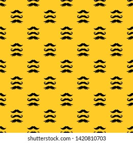 Moustaches pattern seamless vector repeat geometric yellow for any design