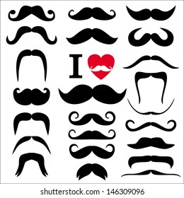 Moustaches set. Design elements.