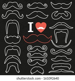 Moustaches set. Design elements.