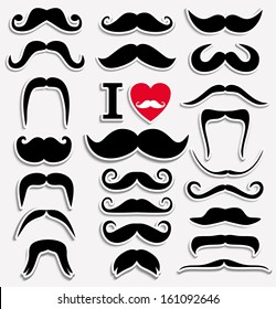 Moustaches set. Design elements.