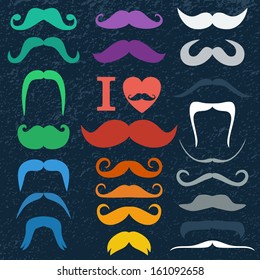 Moustaches set. Design elements.