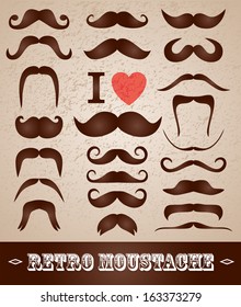 Moustaches set. Design elements.