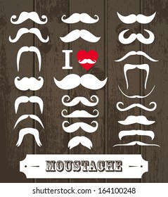 Moustaches set. Design elements.