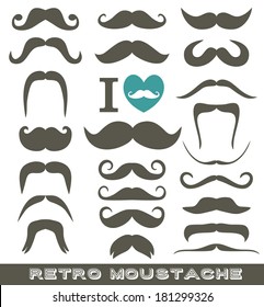 Moustaches set. Design elements.