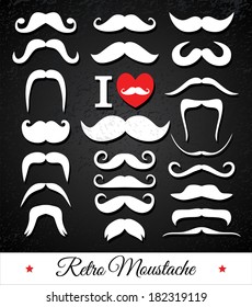 Moustaches set. Design elements.