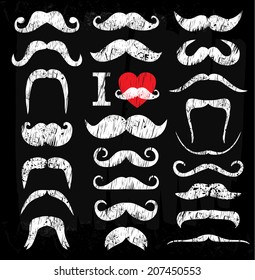 Moustaches set. Design elements.