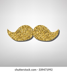 Moustaches sign illustration. Golden icon