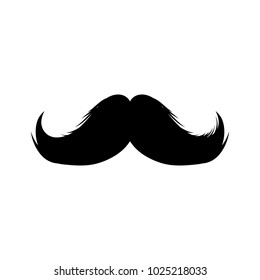 Moustaches Sticker. Black Isolated Silhouettes for Cinco de Mayo Paper Cutting Design. Mustache for barbershop or Mustache Carnival