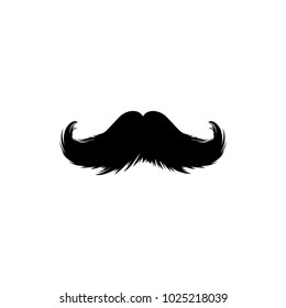 Moustaches Sticker. Black Isolated Silhouettes for Cinco de Mayo Paper Cutting Design. Mustache for barbershop or Mustache Carnival