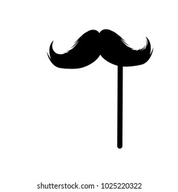 Moustaches Sticker. Black Isolated Silhouettes for Cinco de Mayo Paper Cutting Design. Mustache for barbershop or Mustache Carnival