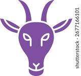 Moutain Goat Face single vector icon illustration