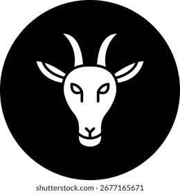 Montanha Cabra Face ícone vetor único ilustração
