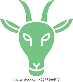 Moutain Goat Face single vector icon illustration