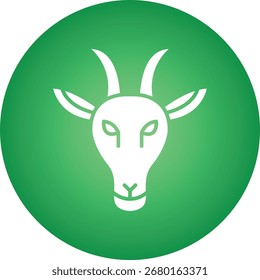 Moutain Goat Face single vector icon illustration
