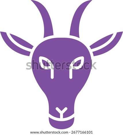 Moutain Goat Face single vector icon illustration