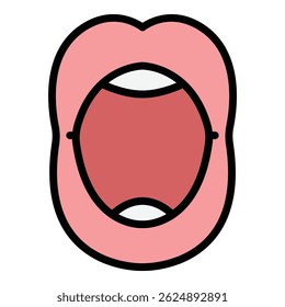Mouth articulation icon outline vector. Tongue speech. Pronunciation exercise color flat
