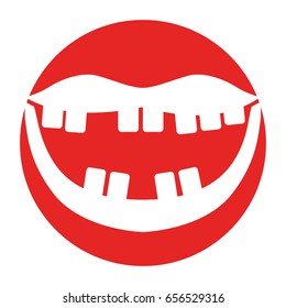 Mouth with bad teeth