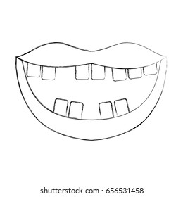 Mouth with bad teeth