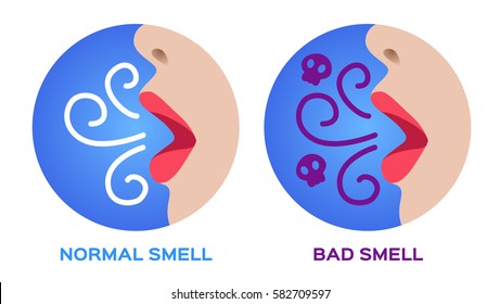 Mouth Breath With Bad Smell. Isolated Symbol. Vector