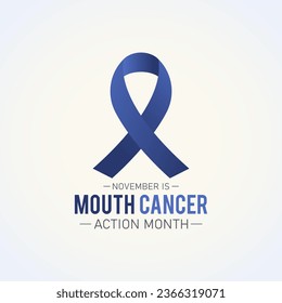 Mouth cancer action month is observed every year in november. November is mouth cancer action month. Vector template for banner, greeting card, poster with background. Vector illustration.