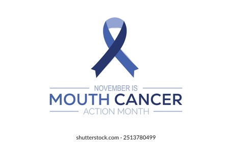 Mouth cancer action month is observed every year on November. Medical Healthcare Awareness concept. background, placard, banner template Vector illustration design.