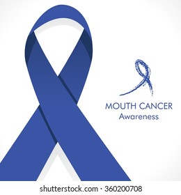 Mouth Cancer Awareness - Blue Ribbon Color