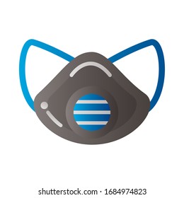mouth cap protection tool degradient style vector illustration design