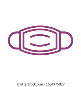 mouth cap protection toolline style vector illustration design