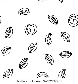 mouth character animation vector seamless pattern thin line illustration