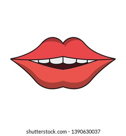 Mouth with clean teeth dental care